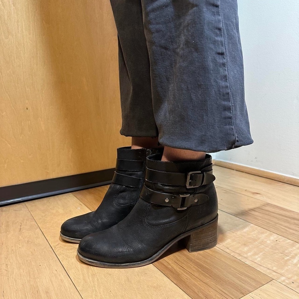 Franco Sarto Black Heeled Boots - Picture 2 of 8